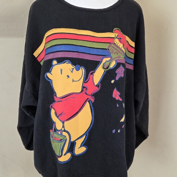 Disney Winnie The Pooh Sweatshirt Women’s Size XL Rainbow Art 100% Cotton - Picture 2 of 10